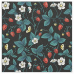 Wild strawberries red/yellow/blue/black fabric