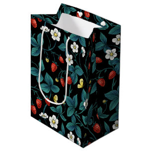 Wild strawberries red/yellow/blue/black medium gift bag