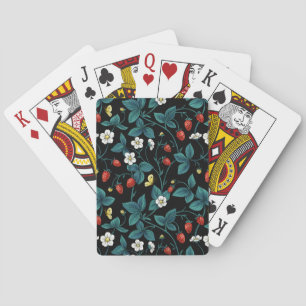 Wild strawberries red/yellow/blue/black poker cards