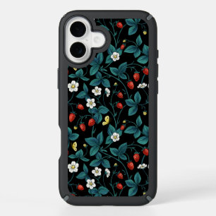 Wild strawberries red/yellow/blue/black iPhone 16 plus case