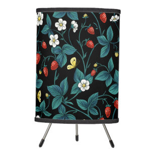 Wild strawberries red/yellow/blue/black tripod lamp