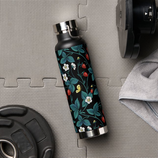 Wild strawberries red/yellow/blue/black water bottle (Gym)