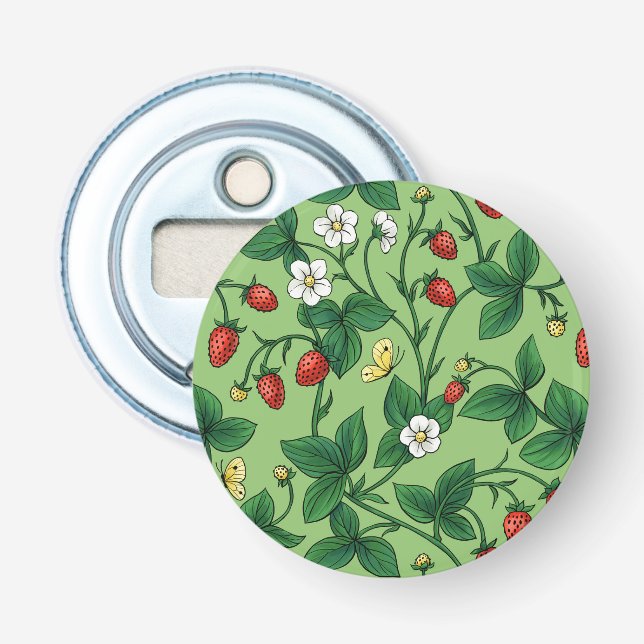 Wild strawberries red/yellow/green/ bottle opener (Front)