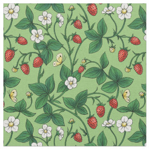 Wild strawberries red/yellow/green/ fabric