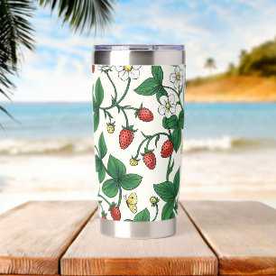 Wild strawberries red/yellow/green/off white insulated tumbler