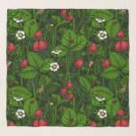 Wild strawberries scarf<br><div class="desc">Hand drawn wild strawberries pattern</div>