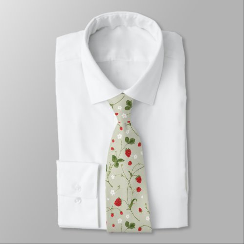 Wild Strawberries Warm Gray  Neck Tie