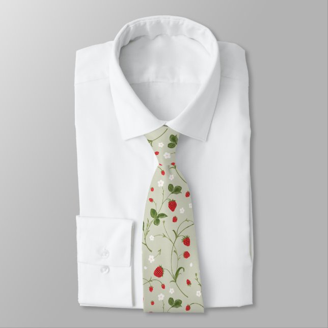 Wild Strawberries (Warm Gray) – Neck Tie (Tied)