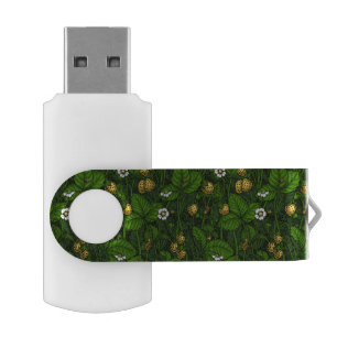 Wild strawberries, yellow and green flash drive
