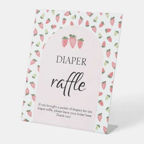 Wild Strawberry Baby Shower Diaper Raffle Sign