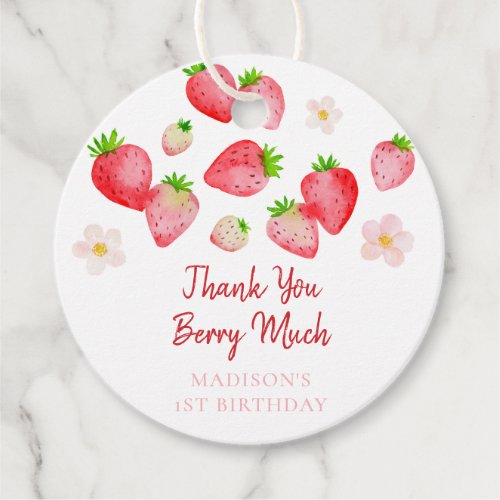 Wild Strawberry Berry Sweet Birthday Favor Tags