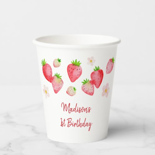 Wild Strawberry Berry Sweet Birthday Paper Cups