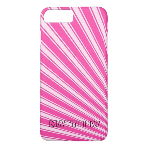 Wild Strawberry Color Stripe Funky Pattern iPhone 8 Plus7 Plus Case