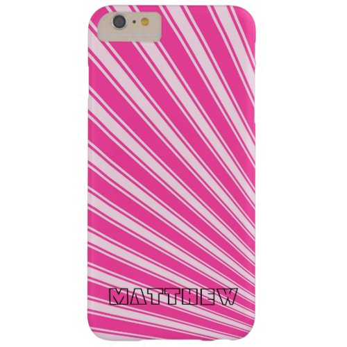 Wild Strawberry Color Stripe Funky Pattern Barely There iPhone 6 Plus Case