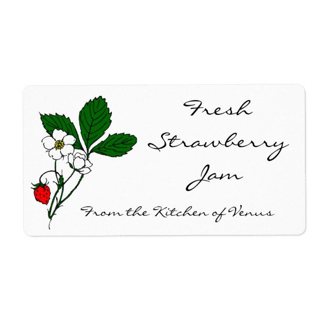 Wild Strawberry Custom Canning Labels (Front)