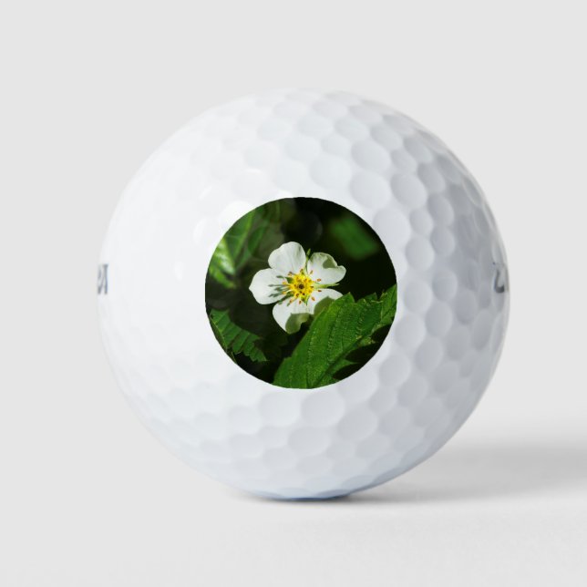 Wild Strawberry Flower Golf Balls (Front)