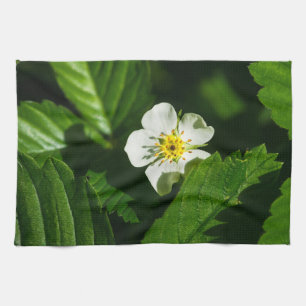 Wild Strawberry Flower Kitchen Towel