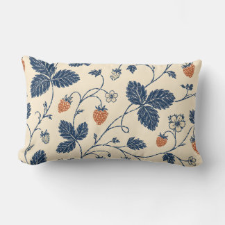 Wild Strawberry Ledger Vintage Botanicals Lumbar Pillow