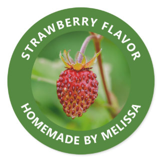 Wild Strawberry Photo Homemade Product Flavor Classic Round Sticker
