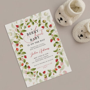WILD STRAWBERRY SWEET BABY SHOWER INVITATION