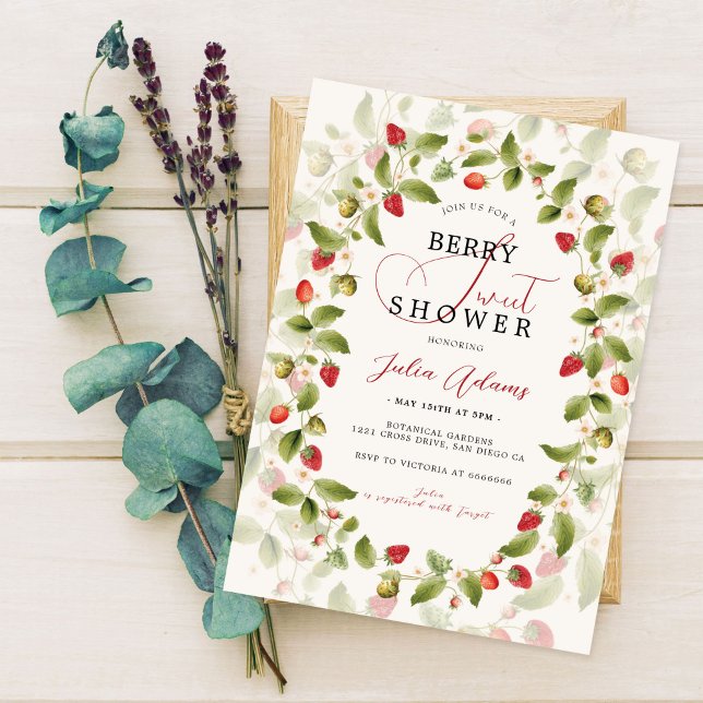 WILD STRAWBERRY SWEET BABY SHOWER INVITATION (Creator Uploaded)