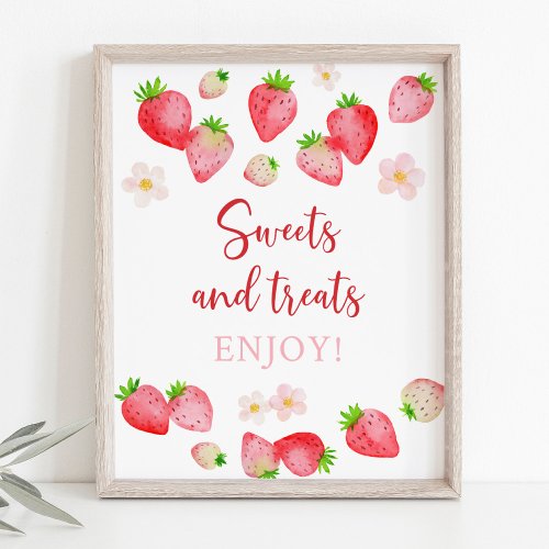 Wild Strawberry Sweet Treats Birthday Sign
