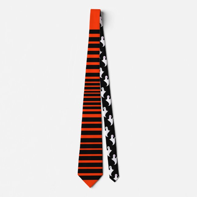 Wild Stripe Tie (Brick Orange) With Ghosties (Front)