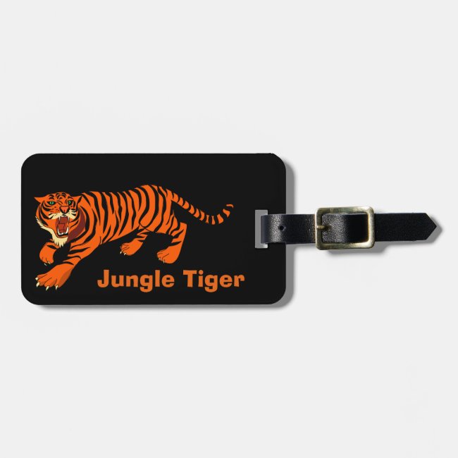 Wild Striped Tiger Black and Orange Luggage Tag