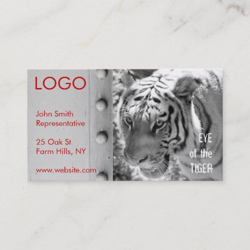 Wild Striped Tiger Black and White Business Card