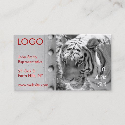 Customizable Wild Striped Tiger Black and White Business Card