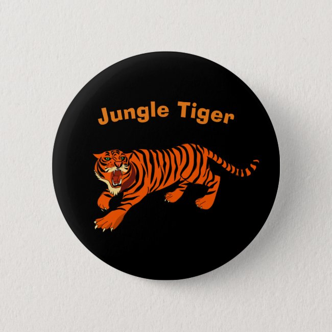 Wild Striped Tiger Orange and Black Button