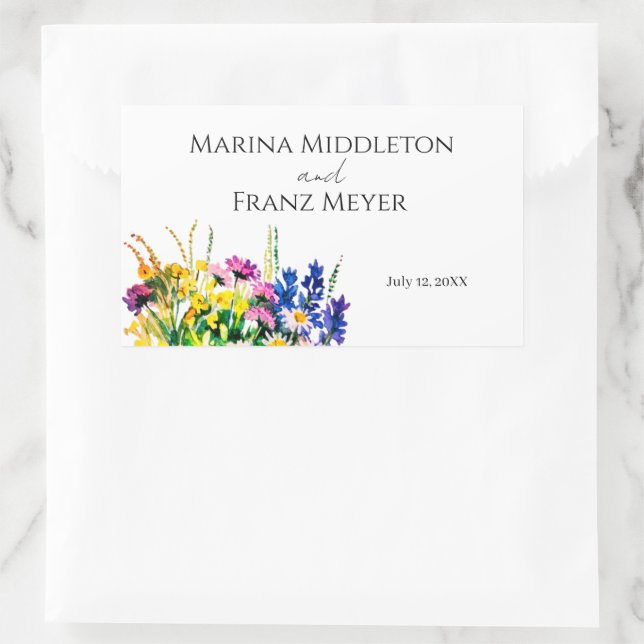 Wild summer flowers classic round sticker (Bag)