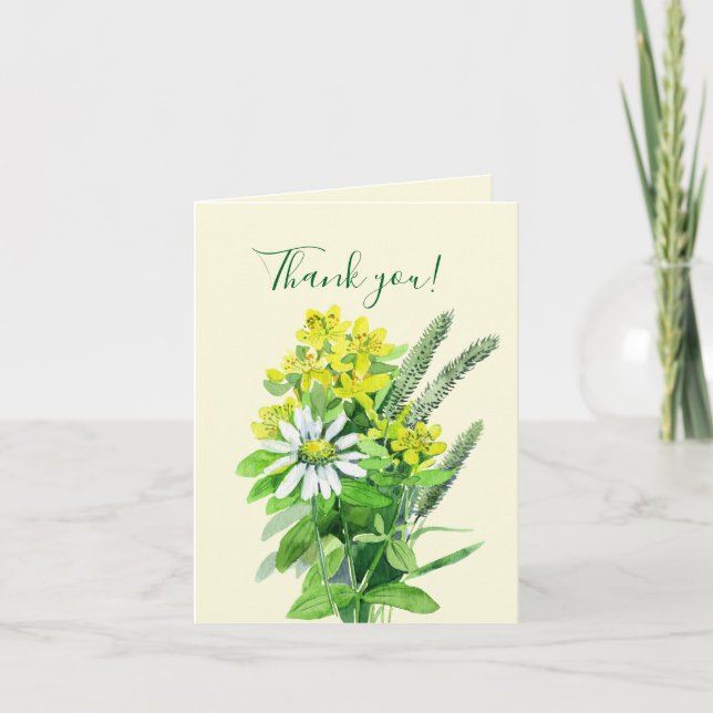 Wild summer flowers thank you card (Front)