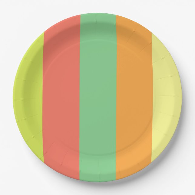 Wild Summer Stripes Paper Plates (Front)
