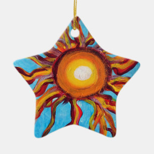 Wild Sun Ceramic Ornament