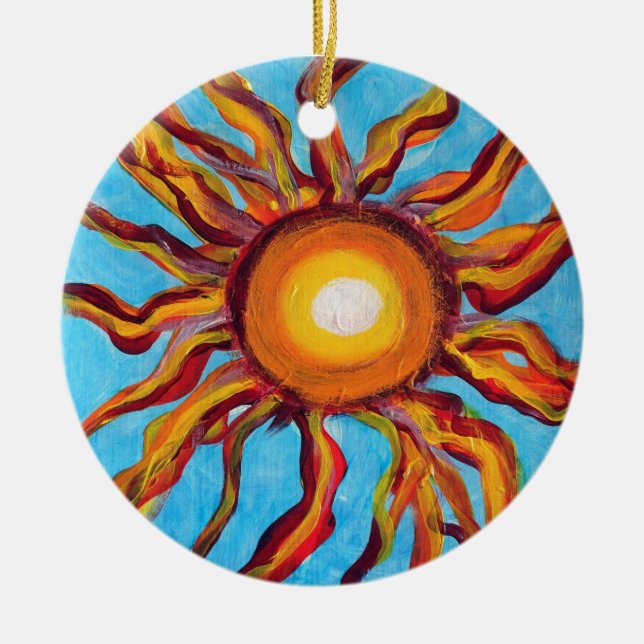 Wild Sun Ceramic Ornament (Front)