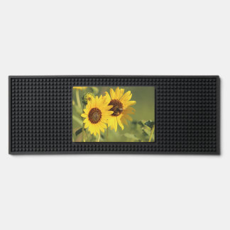 Wild Sunflowers and Bees Farmhouse Style Bar Mat