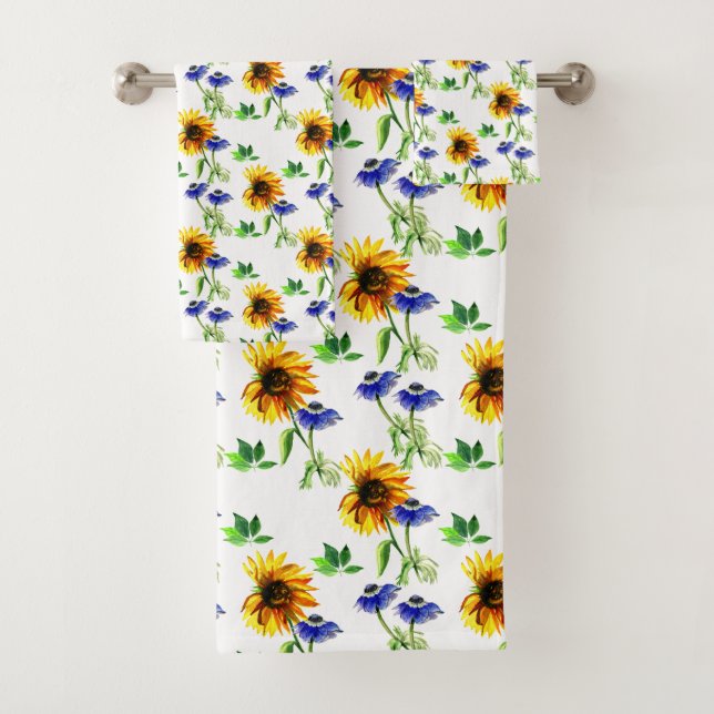 Wild Sunflowers Bath Towel Set (Insitu)