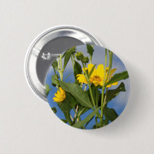 Wild Sunflowers Floral Flower Photography Pinback Button
