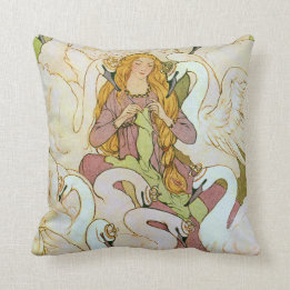 Wild Swans Eleanor Abbott Fine Art Throw Pillow