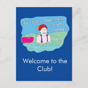 Wild swimming cold water swimmer sea swim postcard