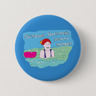 Wild swimming outdoor swimmer club member button