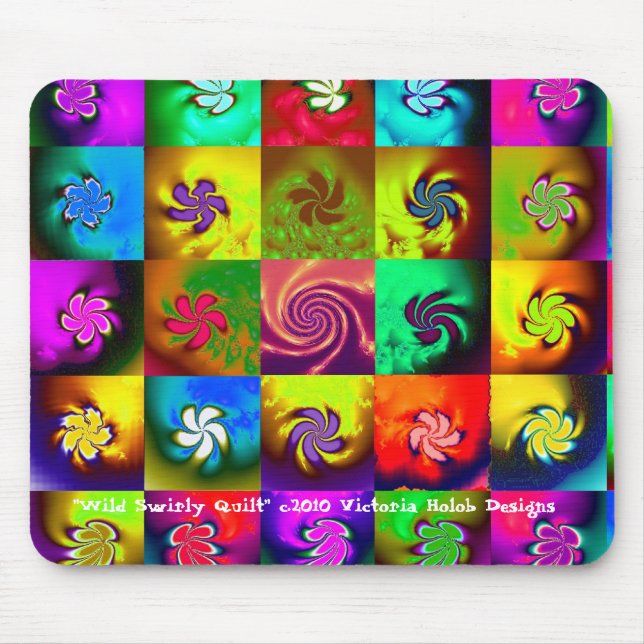 "WILD SWIRLY QUILT", Mousepad (Front)