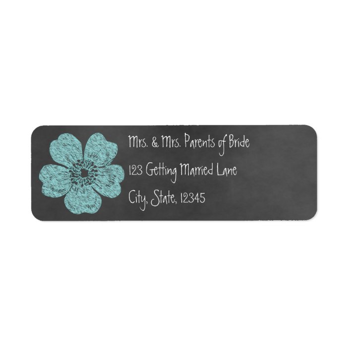 Wild Teal Roses Chalkboard Avery Label | Zazzle.com