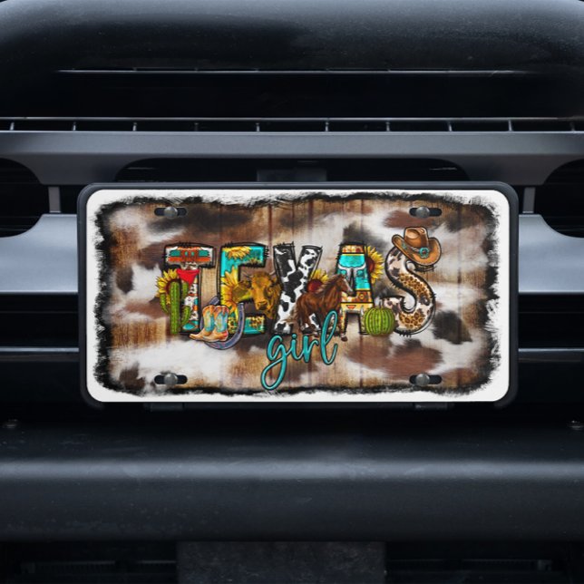 Wild Texas Girl Country Western Fun Girly License Plate (Creator Uploaded)