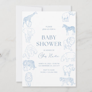 Wild theme baby shower invite