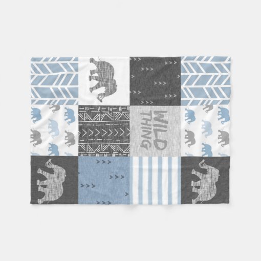 Wild Thing Blue Elephant Fleece Blanket Zazzle