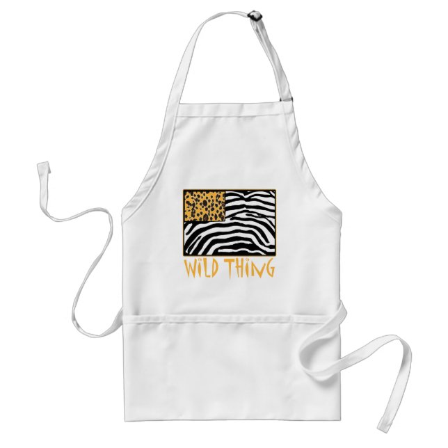 Wild Thing! Cool Animal Print design Adult Apron (Front)