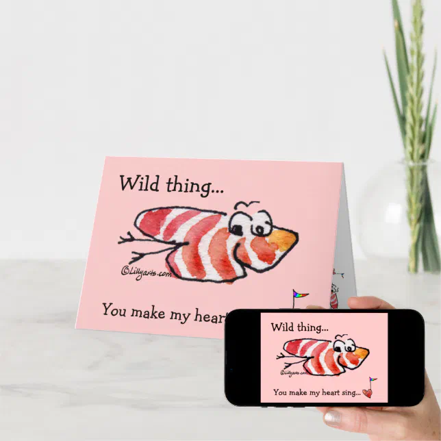 Wild Thing Cute Heart Valentine Card | Zazzle