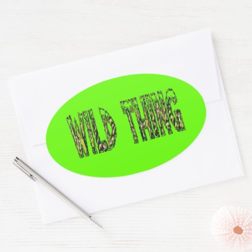 Wild Thing green oval stickers